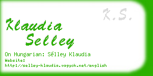 klaudia selley business card